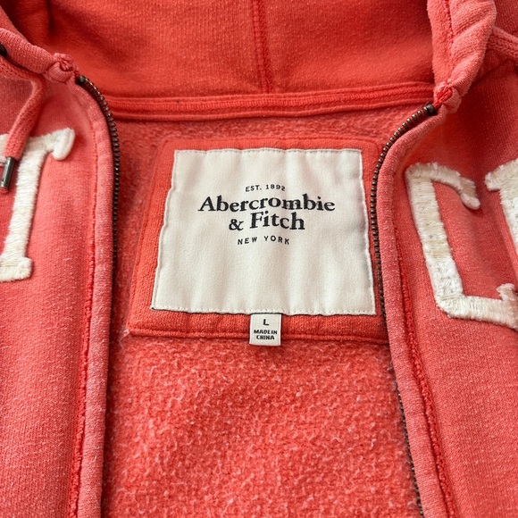 Abercrombie & Fitch NY Coral Full Zip Hoodie Women’s L - Picture 8 of 15